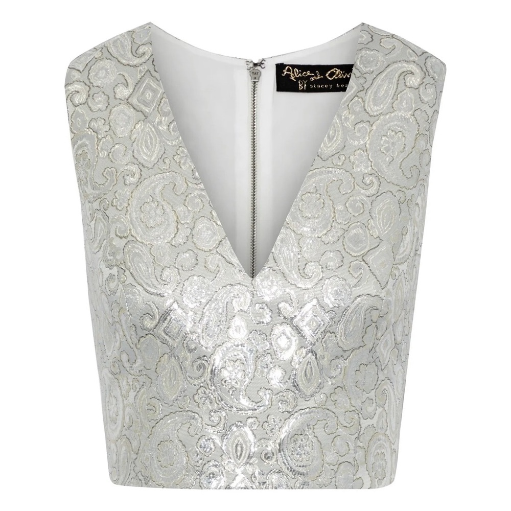NWT Cropped Metallic Top